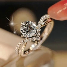 WOMENS RING Silver Ring Wedding Party Jewelry Ring Rng Fashion Crystal Rings