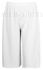 Ladies Womens Elasticated Stretch Wide Leg Culottes 3/4th Length Plus Size 8-26