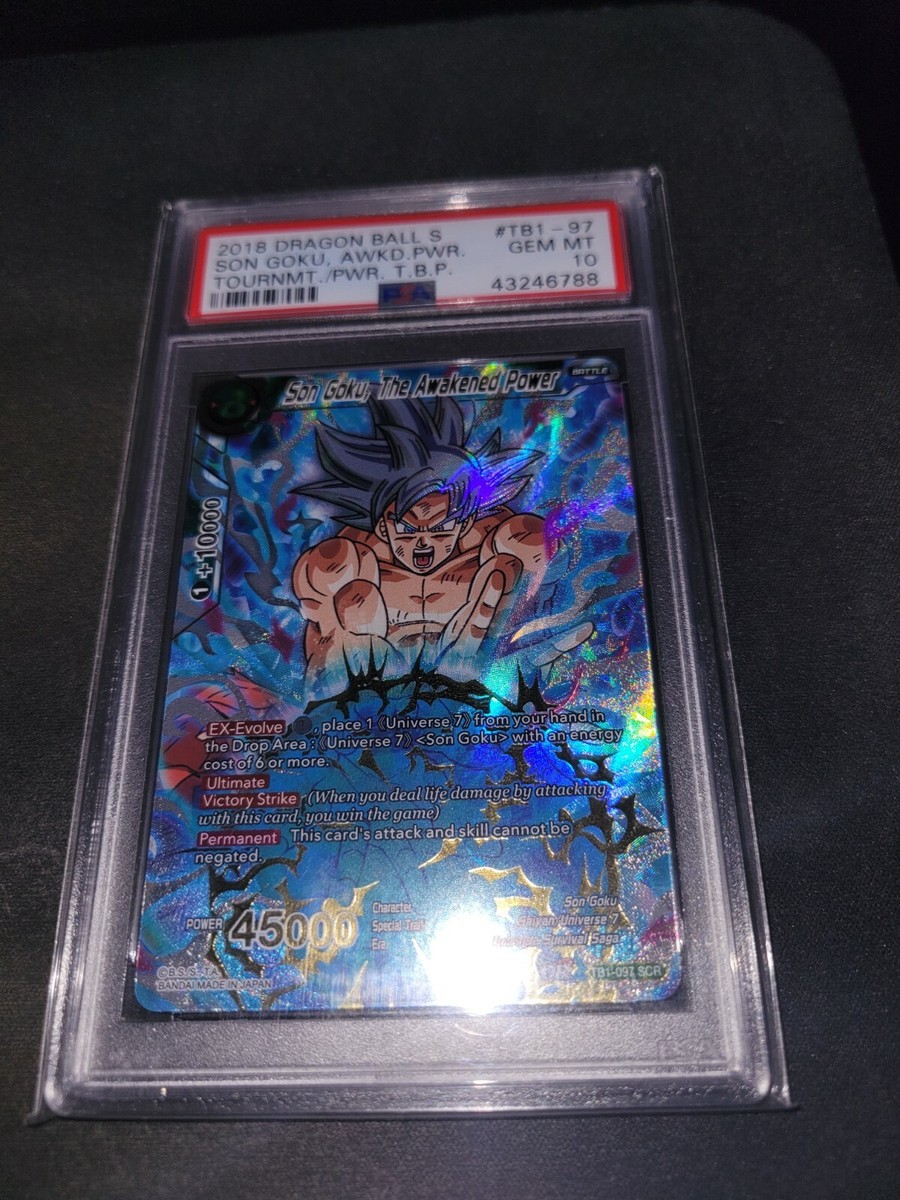 DBS Son Goku The Awakened Power GEM PSA 10 TB1-097 SCR (No