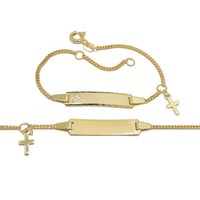 Echt Gold 333 Schutz Engel Armkette Kreuz Ident Gravur Armband Mit Name Datum