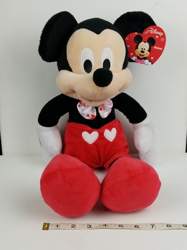 Disney Mickey Mouse Hearts Heart Bow Tie 16” Plush with tags just play love - Picture 10 of 12