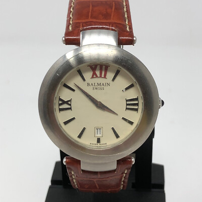 Balmain Watch Swiss Quartz Mens Leather Stainless Steel OLD STOCK UFO Y2K
