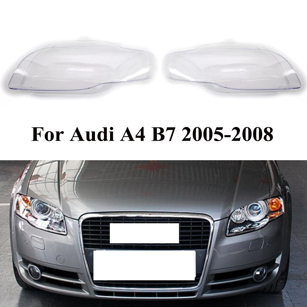 Headlight Headlamp Lens Cover Clear For Audi A4 B7 05-08 8E0941003, 8E0941004
