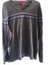 ALFANI Men's Pullover Gray Blue V-Neck Sweater Long-Sleeve Size XXL