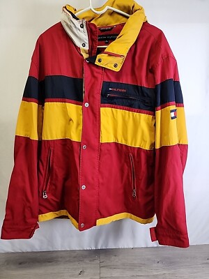 Vintage 90s Tommy Hilfiger Colorblock Windbreaker Jacket Men’s XL