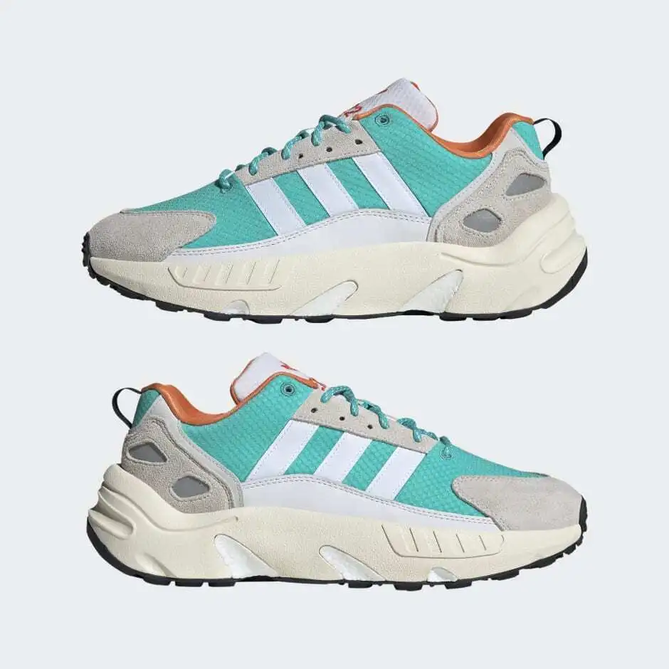 Adidas Men's ZX 22 BOOST SHOES GY6693 Cloud White/Mint Rush/ Solar 
