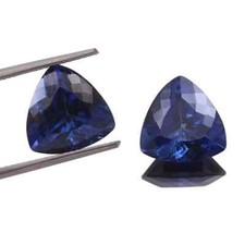 Natural Blue Sapphire 70 Ct Ceylon Trillion Cut Certified Loose Gemstone Pair