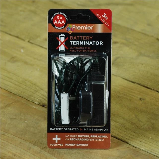 PREMIER DECORATIONS 3 X AAA BATTERY REPLACEMENT ADAPTOR 4.5 VOLTS CHRISTMAS