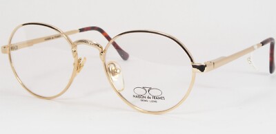 Vintage MAISON de FRAMES IMAGE Brillenfassung Gold Vollrand 49-17-135mm Metall