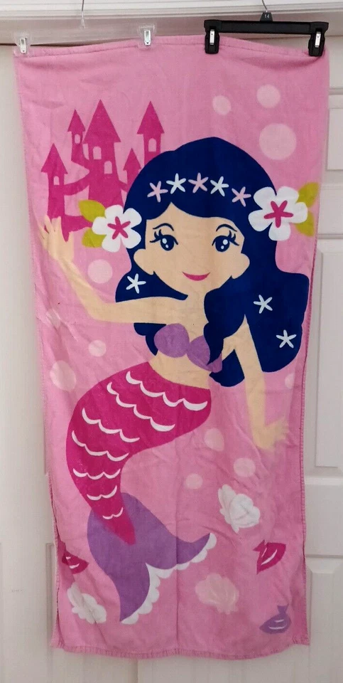 ☀️ Lote Toallas de Playa Sirena Rosa Verano Baño Piscina Niña Melocotón Foto 2 de 4