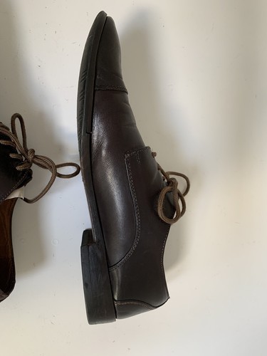Scarpe eleganti uomo Barneys New York 9,5 M pelle marrone punta cappuccio Oxford Italia - Foto 7 di 8