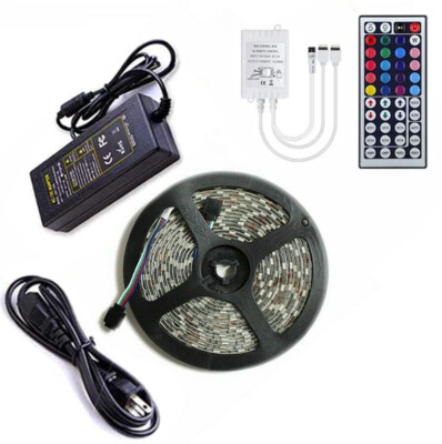Bright 12V 5M 16.4ft 5050 RGB SMD 300 LED Flexible Strip light USA
