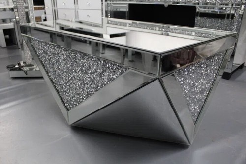 Stunning crushed crystal glitz coffee table, diamond crush sparkle coffee table - Picture 4 of 4