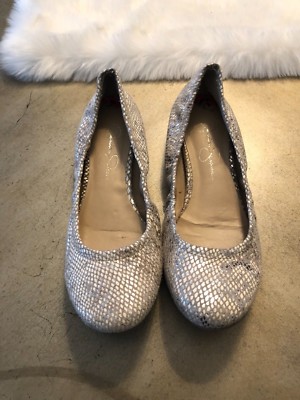 Jessica Simpson Women's Size B Ballet Flats Angelique Snakeskin Style  Shoes - Main Image