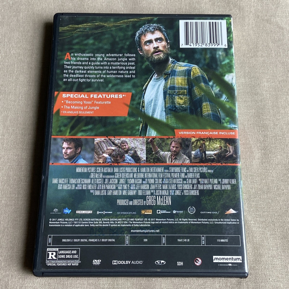 Jungle (DVD 2017) True Survival Thriller Daniel Radcliffe Thomas