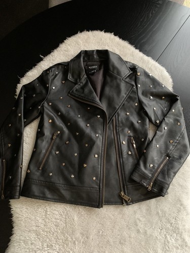 guess biker leather jacket