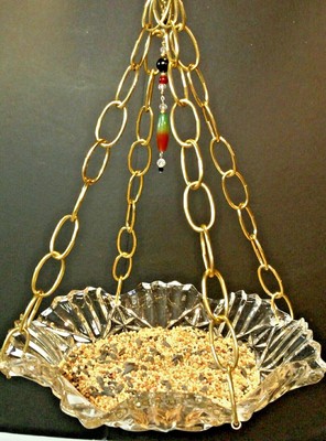 Hanging Bird Feeder Or Fruit Bowl Vintage Glassware Ebay