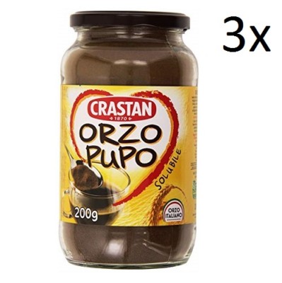 3 Crastan Orzo Pupo italien Instant lösliche Gerste Getreidekaffee Kaffee 200 Gr