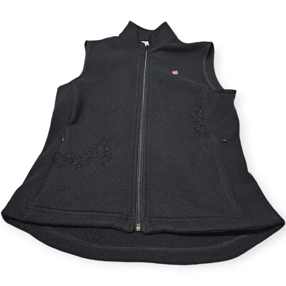 Chaleco polar vintage Lilly Pulitzer para mujer talla S cremallera completa en negro. Foto 2 de 4