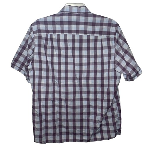 VAN HEUSEN Mens SIZE L Blue Short Sleeve Button-up - Picture 2 of 2