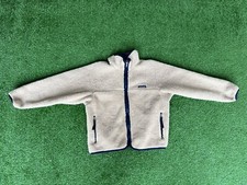 Vintage 1990s Patagonia Oatmeal Deep Pile Fleece Youth Sized Sweater Kids Sz 10