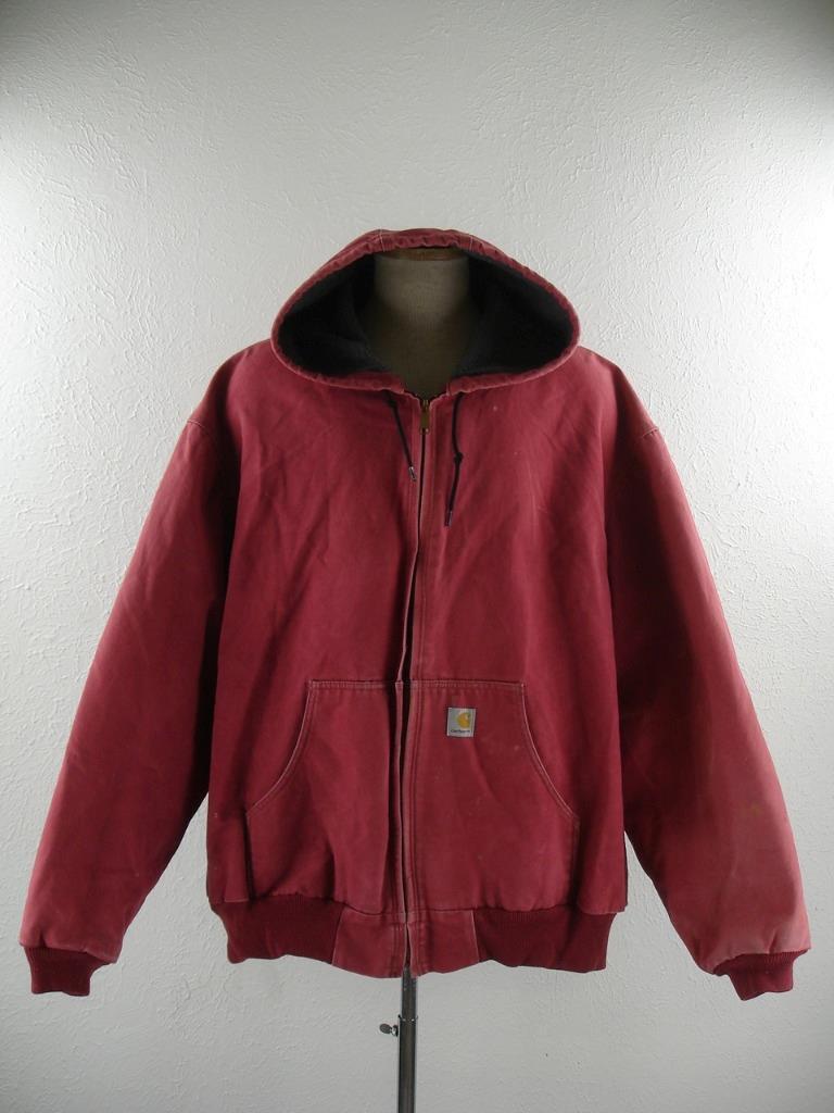 Vtg Faded Carhartt J158 DKR Dark Red Lined Duck Canvas Vtg Faded Carhartt J158 DKR Dark Red Lined Duck Canvas