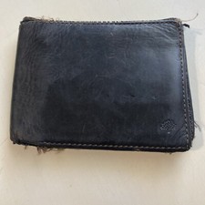 AUTHENTIC MULBERRY Bill Compartment Bifold Wallet Black Smooth Rubbed Worn
