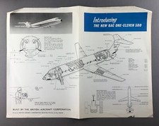 BAC1-11 500 MANUFACTURERS SALES BROCHURE ONE ELEVEN CUTAWAY SEAT MAP 