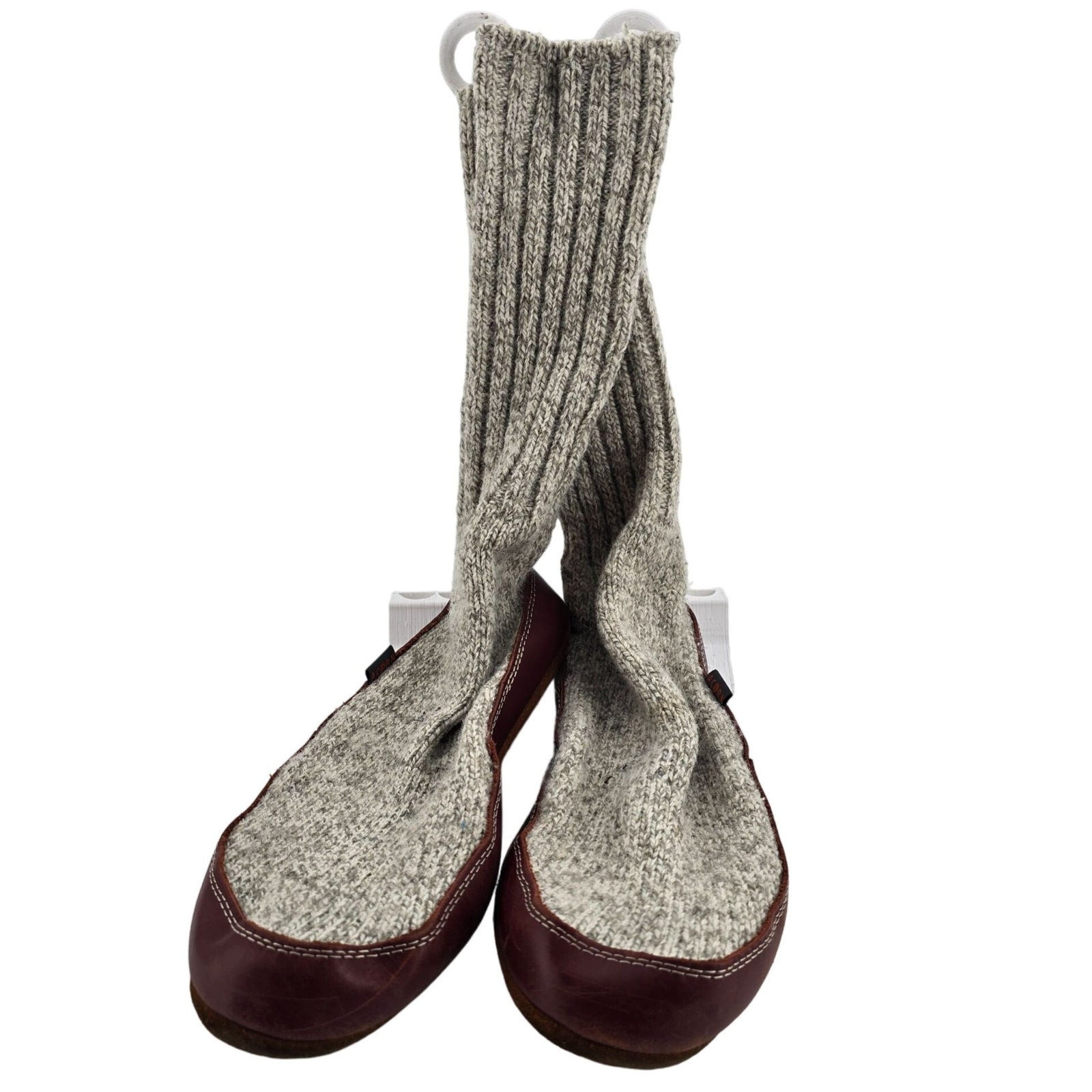 SAOLA Calzini comodi pantofole donna ghianda 10 5 11 5 lana straccio grigio suola pelle