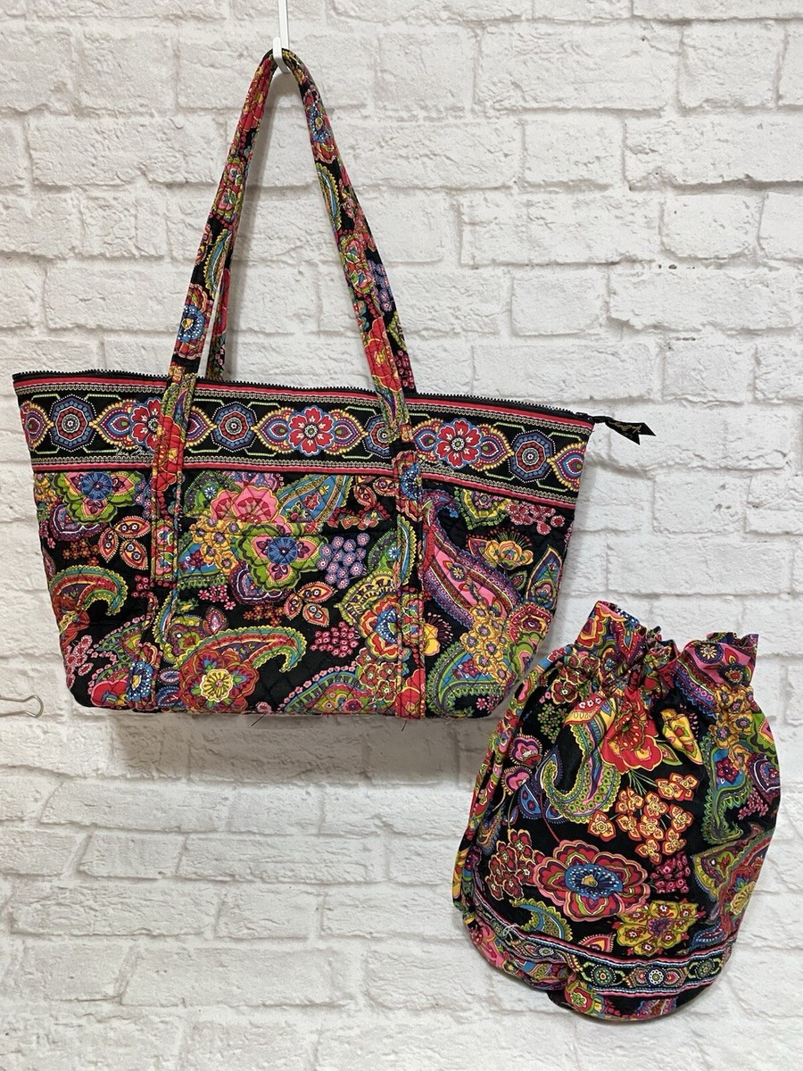 Vera Bradley Symphony in Hue Tote Travel Zipper Bag Duffel + Ditty