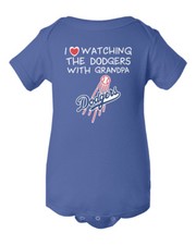 Los Angeles Dodgers Love Watching With Grandpa Baby Short Sleeve Bodysuit