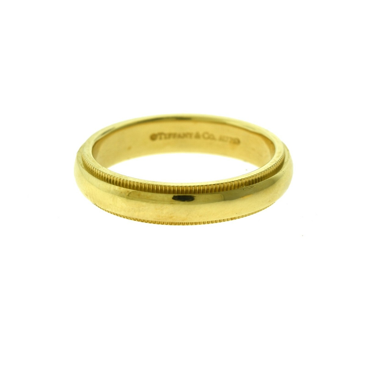 TIFFANY & CO. Tiffany Double Milgrain 18k Yellow Gold Band Ring