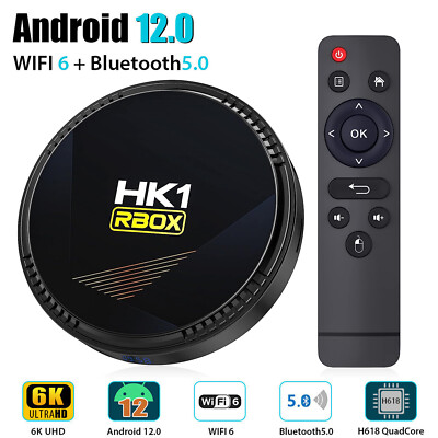 HK1 RBOX Smart TV Box Android12.0 6K HDR10+ Media Player Dual WIFI6 BT5.0 C7E9