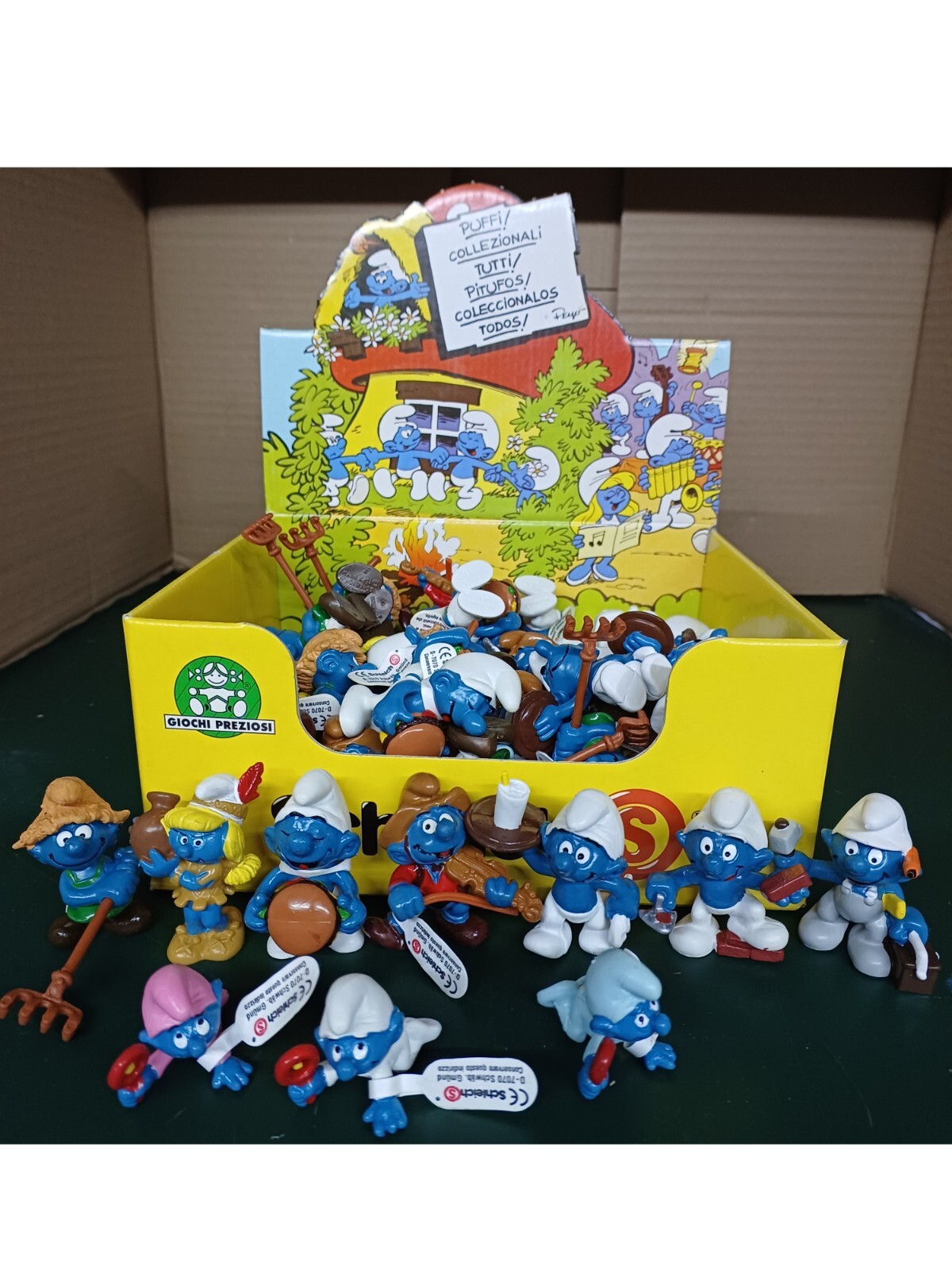 Schlümpfe Schleich Schlumpf Box 57 Stück Sort. Maurer Handwerker