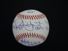 ROBIN YOUNT SIGNED OFFICIAL OMLB BASEBALL WITH 7 INSCRIPTIONS STAT BALL MLB COA
