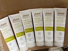 Lot of 6 Vegan Raw Sugar Sanitation Gel Coconut + Lemon Verbena Non Drying