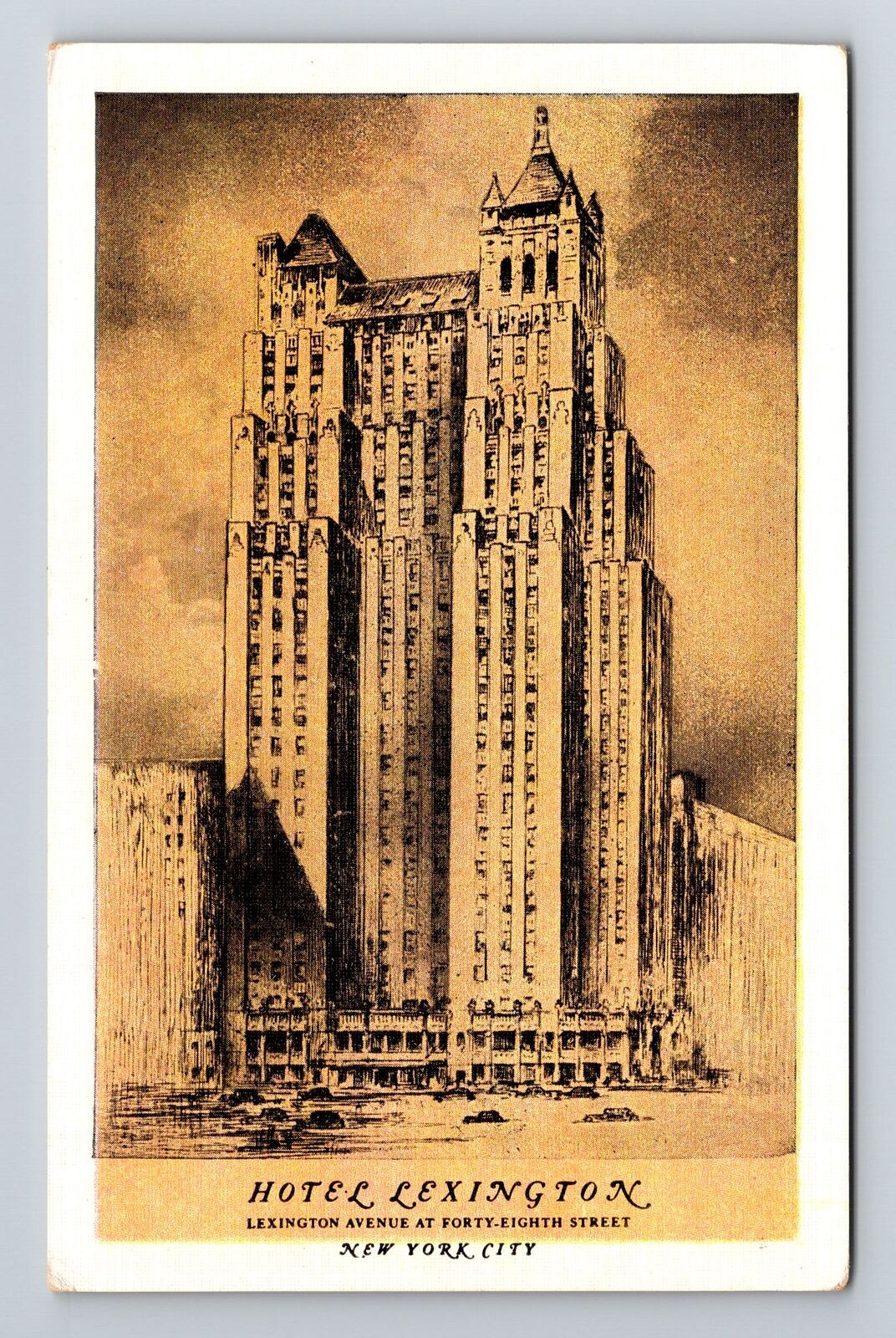 New York City NY, Hotel Lexington Antique Vintage Souvenir Postcard