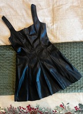 NWT New Forever 21 Womens Faux Leather Mini Dress Black Small Sexy Fun Play