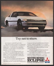 1989 Mitsubishi ad white Eclipse sports coupe