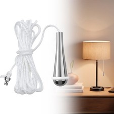 Light Pull Cord Teardrop Chrome Handle Pull String 1.5m White Cord Bathroom