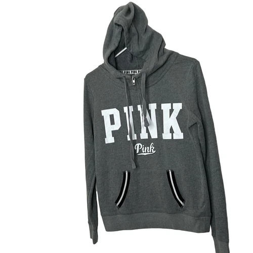 UNDERCOVER Maglione VICTORIA'S SECRET ROSA grigio 1 4 zip felpa sportiva logo scritto