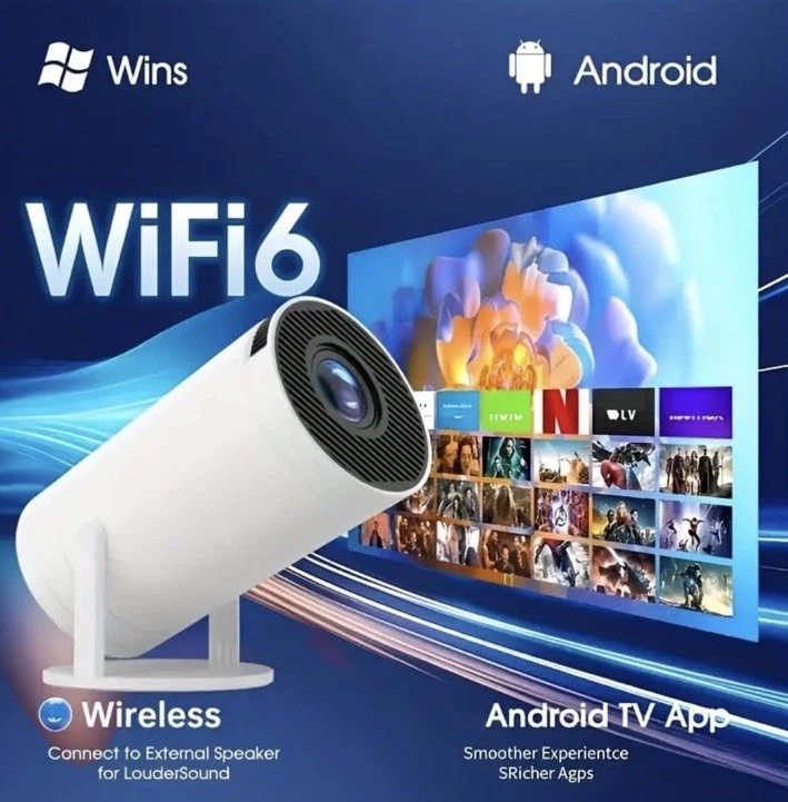 Android 11 Projektor mit WiFi 6 und Bluetooth Smart Mini tragbaren Projektor 4K - Bild 2 von 4