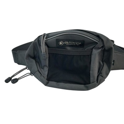 Outdoor Products Gray Black Adjustable Multi Pocket Belt Bag / Fanny Pack 