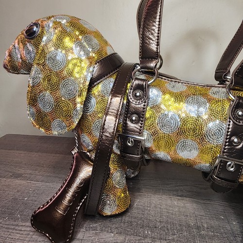 Sharif Dachshund Dog Bag Purse Sequin Leather Bling Y2K Purse Handbag Luke Rare - Bild 10 von 18