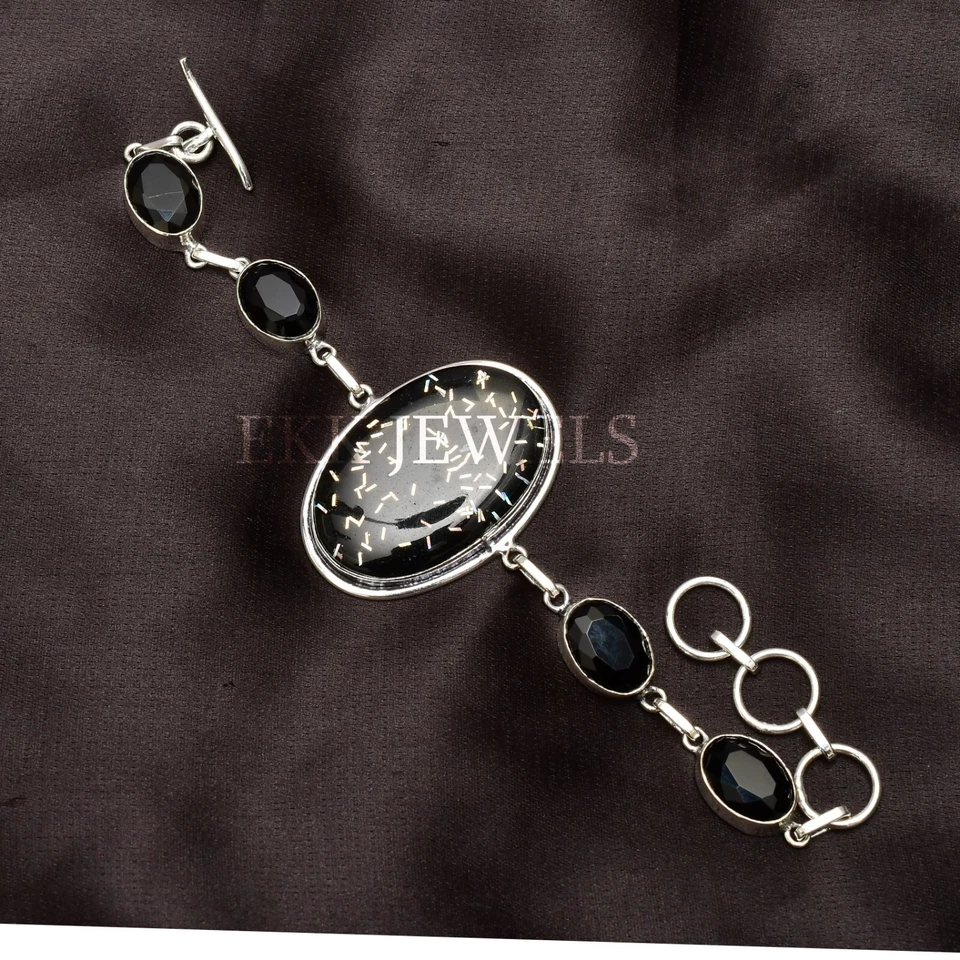 Bracciale opale di fuoco pietre preziose argento sterling 925 braccialetto... - Immagine 2 di 4