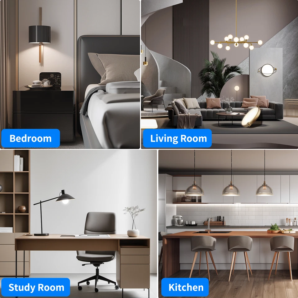 6/12/24PACK 14W =100W Dimmable Bright White A19 LED Light Bulbs 5000K Daylight - Image 4 of 4