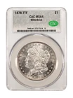 1878 7 TF CACG MORGAN SILVER DOLLAR MS 64 WITTERBRICK CAC