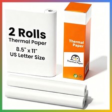 2 Rolls Thermal Printer Paper 8.5 x 11 Inch,US Letter Size Thermal Paper Roll