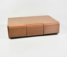 VTG 80s Faux Wood 3 Drawer Cassette Tape Storage Case Holds 36 Tapes