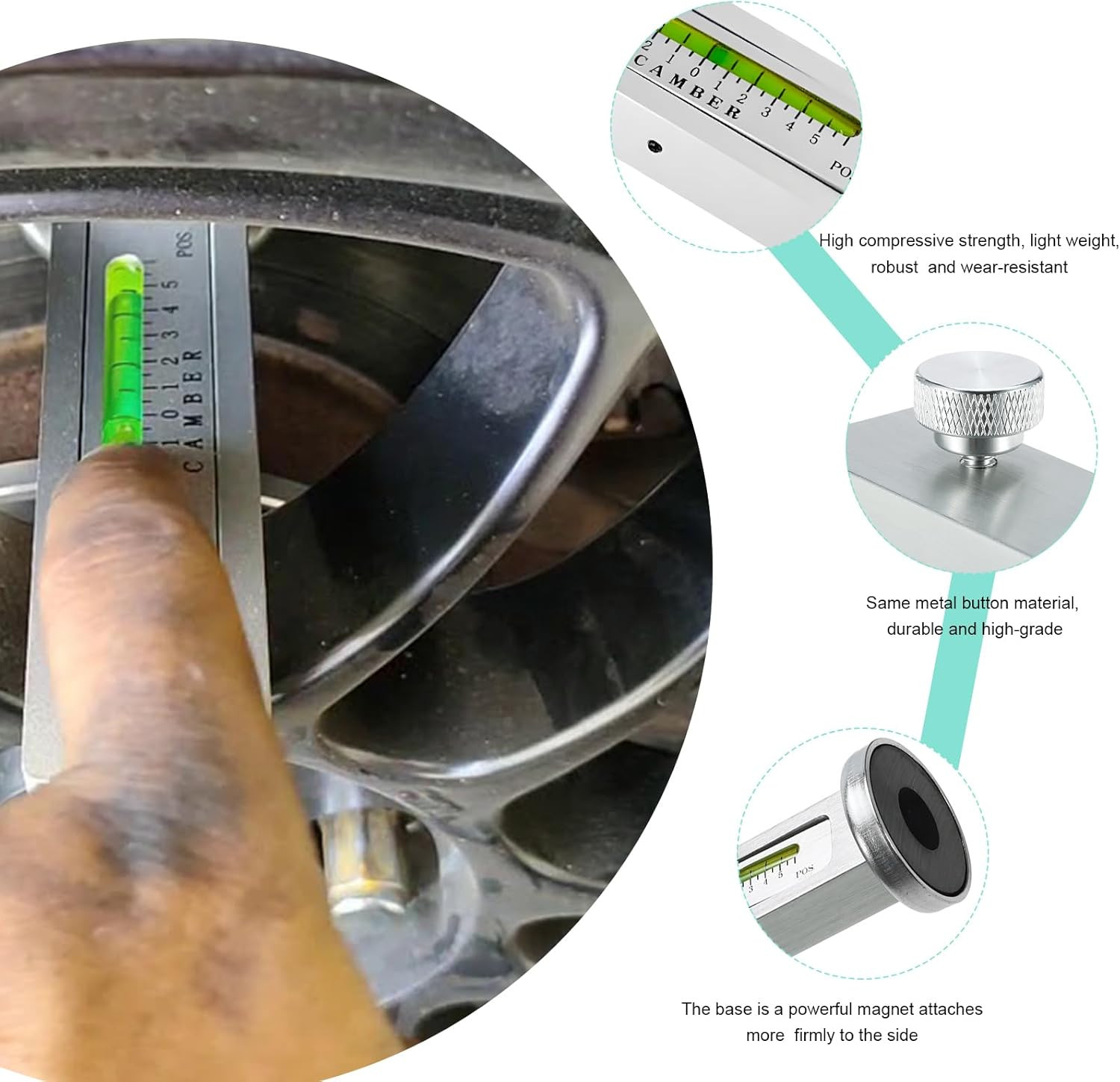 Adjustable Magnetic Gauge Tool, Auto Wheel Camber Castor Strut Alignment Pillar,